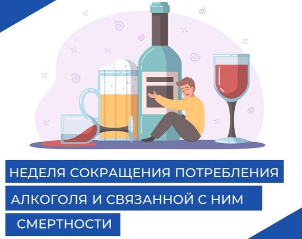 С 8 – 14 сентября 2025 года Неделя сокращения потребления алкоголя и связанной с ним смертности и заболеваемости (в честь Дня трезвости 11 сентября)